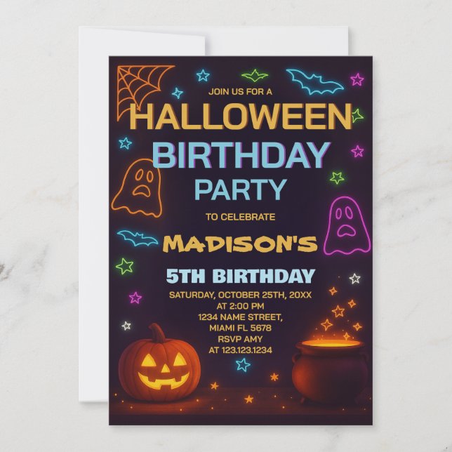 Costume d'Halloween Anniversaire Invitation (Devant)