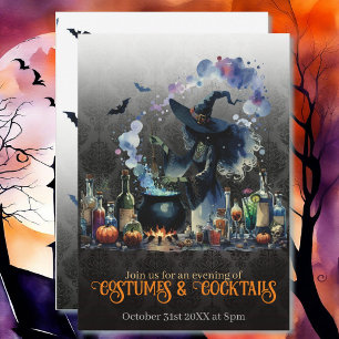 Costume d'Halloween & Cocktails Witch Invitation