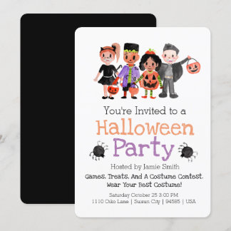 Costume d'Halloween Cute Invitation de la fête d'e