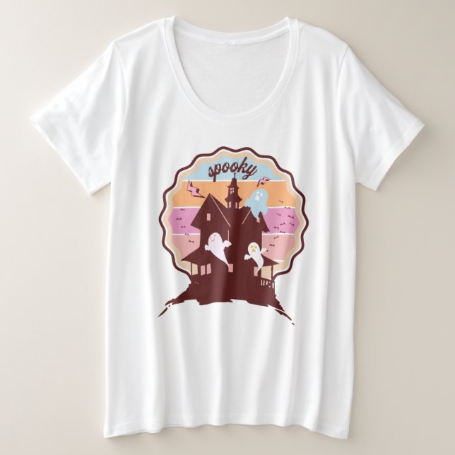 Costume d'Halloween rétro Éffrayant Haunted House  (Design devant)