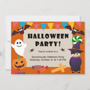 Costume enfant coloré Halloween Fête Invitation
