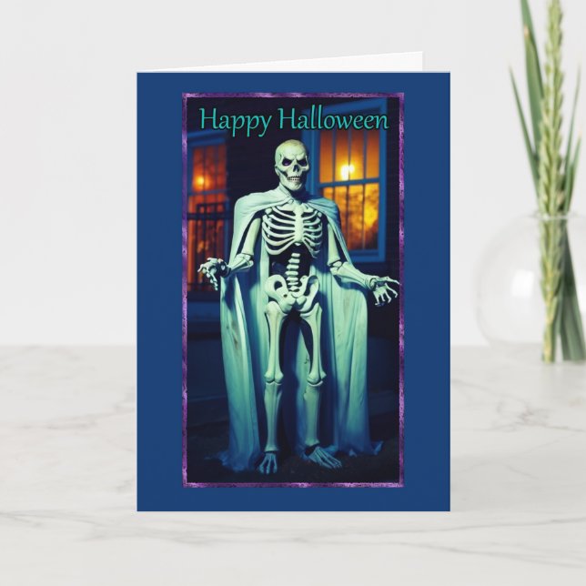 Costume squelette déplaisant Carte d'Halloween (Devant)