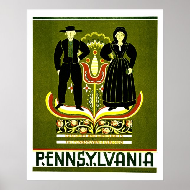 Costumes et artisanat de Pennsylvanie Poster WPA (Devant)