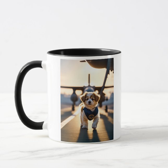 "Cosy Canine Companion : Mug d'image de chien pers (Gauche)