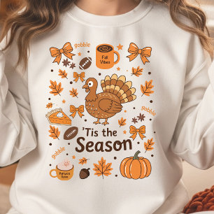 Cosy Fall Doodle Collage Thanksgiving Sweatshirt