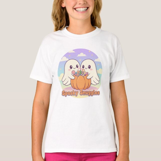 Cosy Ghosts & Candy Halloween T-Shirt - mignon (Devant)