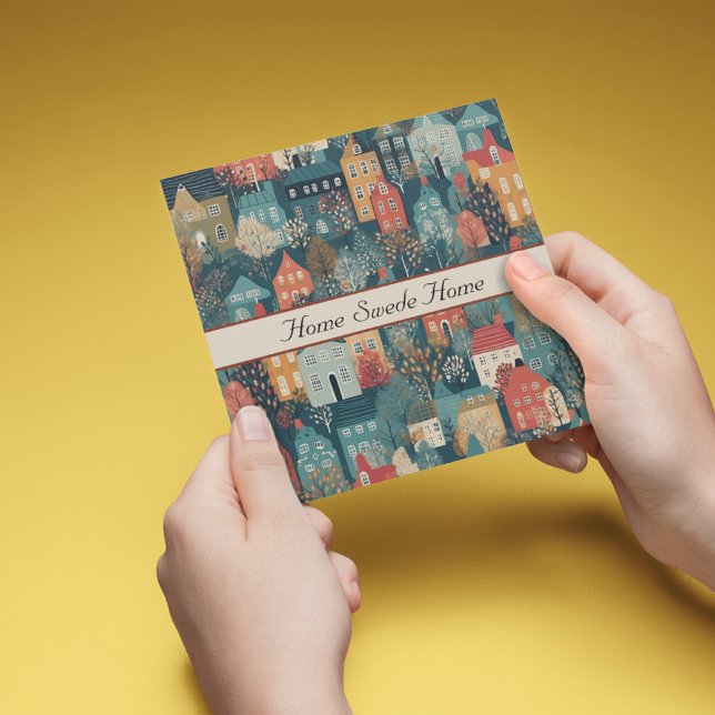 Cosy Hygge Village Nordic Folk Art, personnalisé (Créateur téléchargé)