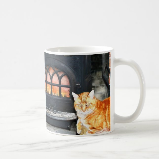 Cosy Kitty By Fire Mug (Droite)
