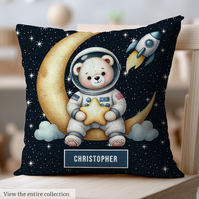 Cosy Nursery Coussin Teddy Bear Astronaut pour béb (Cozy Nursery Pillow Teddy Bear Astronaut for Baby Boy)
