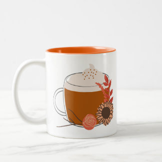 Cosy Orange Fall Café Mug - Thanksgiving Automne