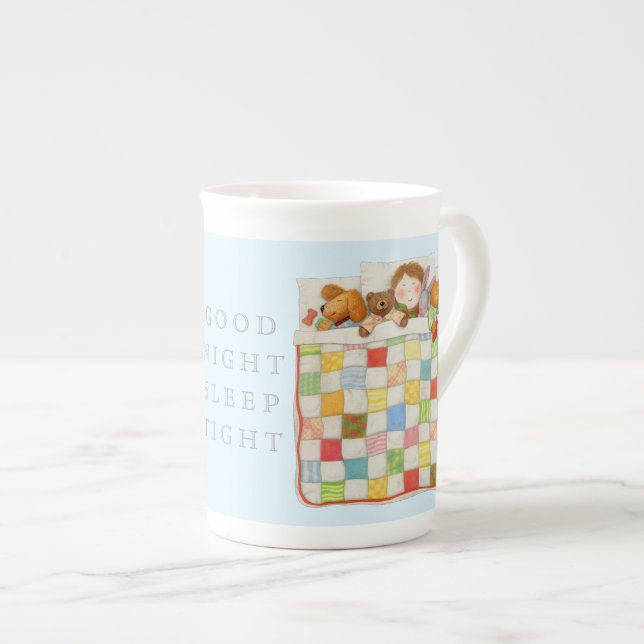 COSY QUILT Bone China Mug - Bleu (Devant droit)