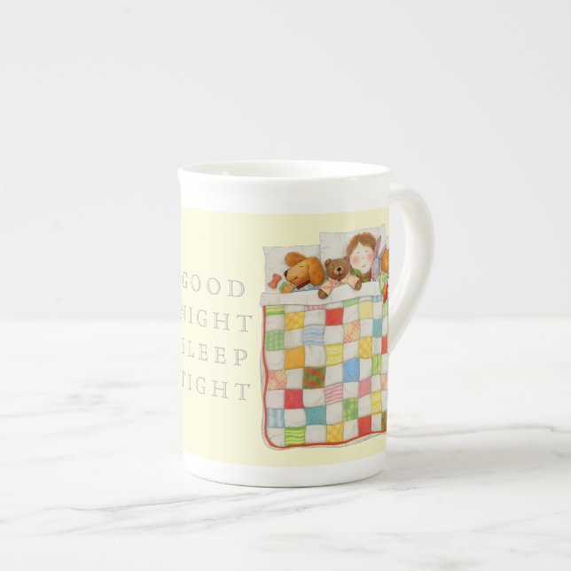 COSY QUILT Bone China Mug - Jaune (Devant droit)