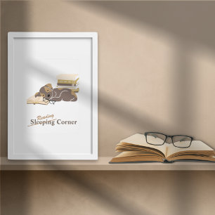 Cosy Reading Nook Animal Theme Poster du livre