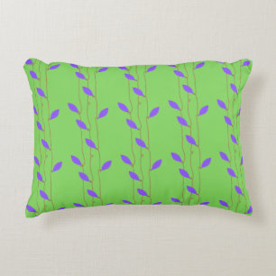 Cosy vert violet Feuille Coussin d'accents de coto
