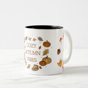 Cosy Vibes d'automne Mug - Fall Leaves Coffee Cup