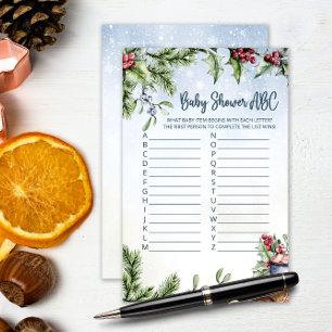 Cosy Winter Hot Cocaca Baby shower neige ABC jeu