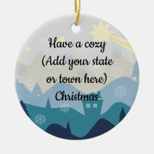 Cosy Your State or Town Christmas Wings Ornement
