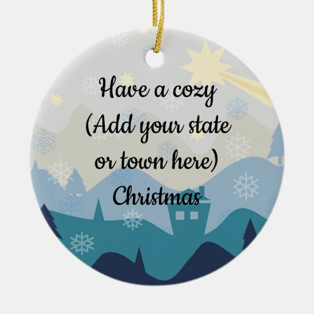 Cosy Your State or Town Christmas Wings Ornement (Devant)