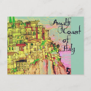 Côte amalfitaine d'Italie Carte postale colorée pa