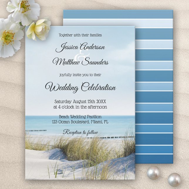 Côte avec Dunes Beach Wedding Invitation (Créateur téléchargé)