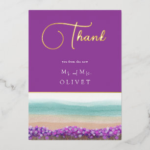 Côte Azure dans le Carte de remerciements Mariage