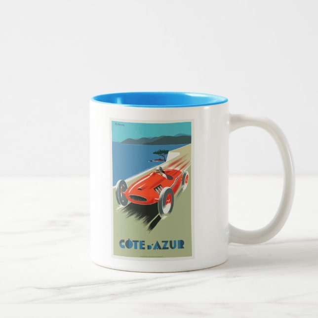 Cote d Azur poster de voyage en Mug (Droit)