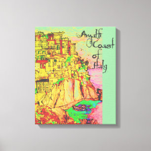Côte d'Amalfi de copie de toile de l'Italie par
