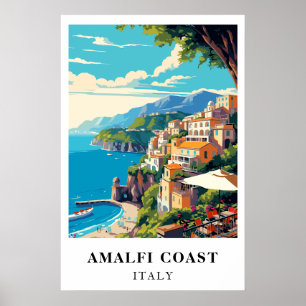Côte d'Amalfi Italie Art Mural Rétro Voyage