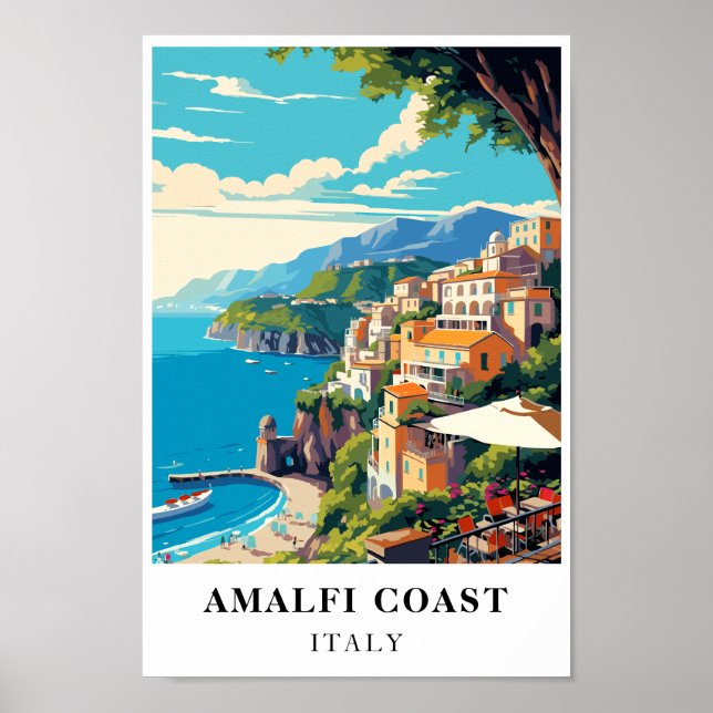 Côte d'Amalfi Italie Voyage Rétro Affiches Murales (Devant)