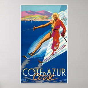 Côte d'Azur Corse France Vintage Poster 1930
