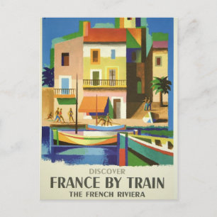 Côte d'Azur en train Poster carte postale
