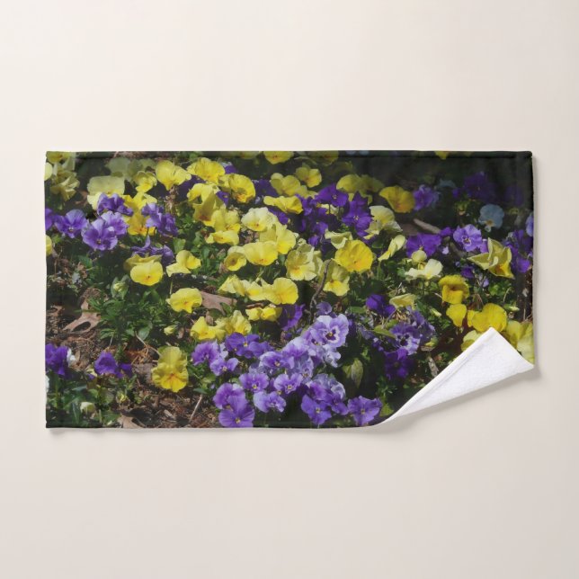 Côte de Pensées Violettes et Jaunes (Serviette à main)