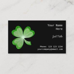 Côté noir de carte de visite de shamrock