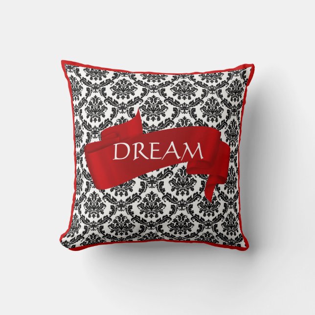 CÔTÉS FENDUS du coussin 2 noirs, blancs et rouges (Recto)
