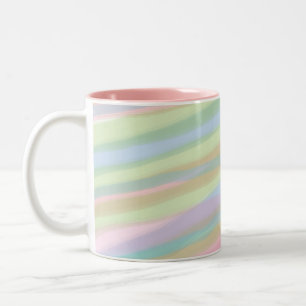 Coton bonbon couleurs rayé Mug