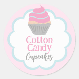 Coton Candy Cupcake Étiquette de pétoncle
