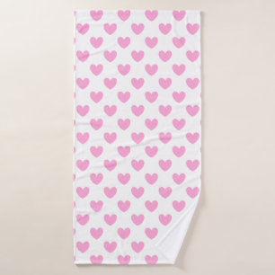 Coton Candy Pink coeurs sur blanc
