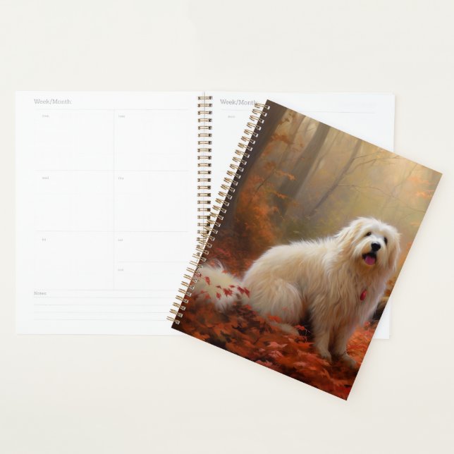 Coton De Tulear dans les feuilles d'automne qui to (Devant avec enveloppe)