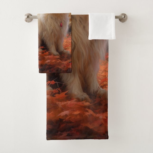 Coton De Tulear en automne laisse tomber l'inspira (En situation)