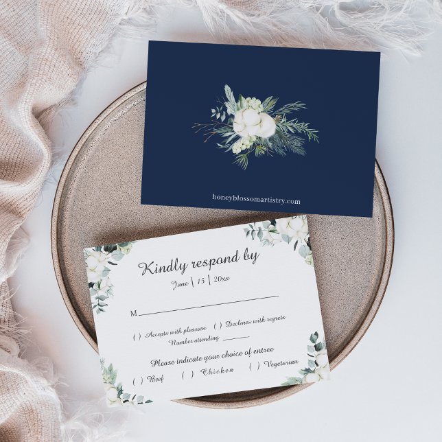 Coton d'Eucalyptus | Carte RSVP de mariage moderne (Créateur téléchargé)