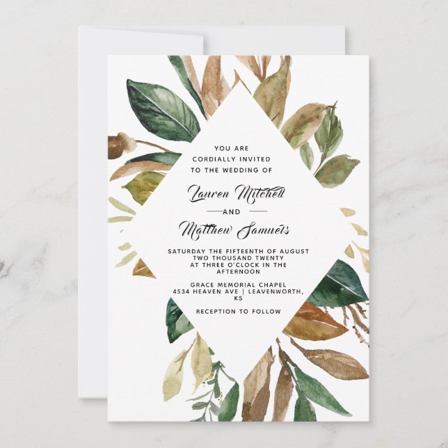 Coton et Faire-part de mariage de Magnolia (Devant)