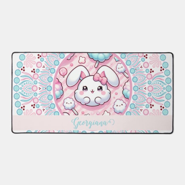 Coton Personnalisé Candy Kawaii Bunny Dot Mandala (Recto)