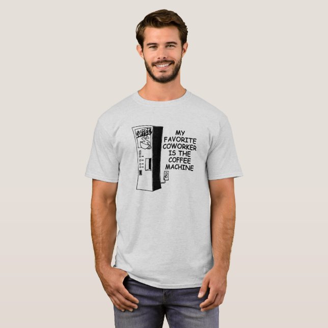 Cotravailleur de machine à café Funny Tshirt (Devant entier)