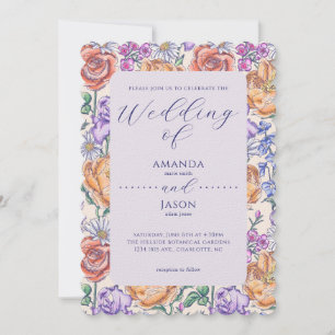 Cottage anglais Victoria Floral Faire-part de mari