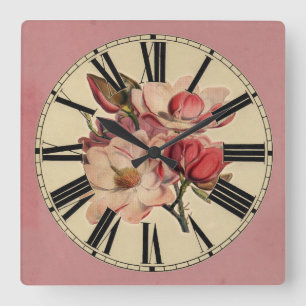 Cottage Chic Floral Horloge murale