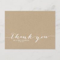 Cottage Chic manuscrit Script Merci carte postale