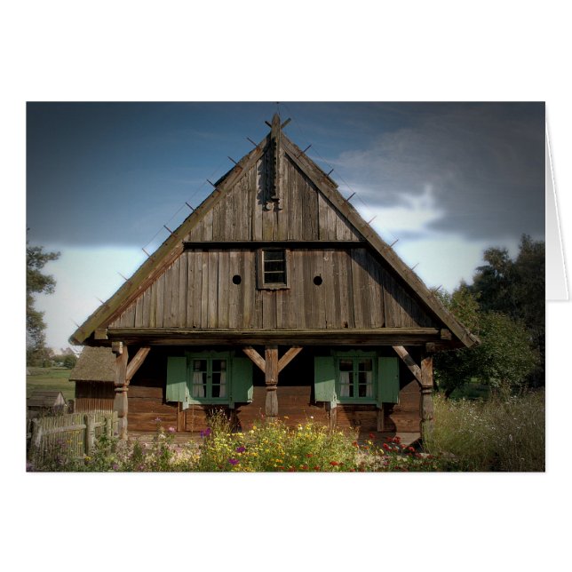 Cottage en bois - Carte (Devant horizontal)