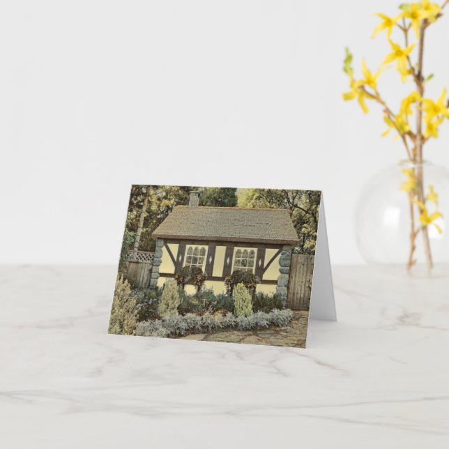 Cottage et jardin anglais - Carte blanche (Fleur jaune)