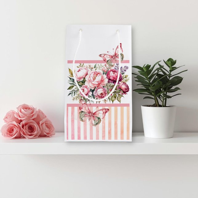 Cottage Floral rose Petit sac cadeau (Créateur téléchargé)