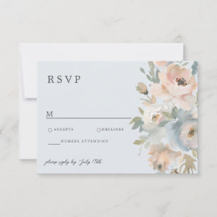 Cottage Garden Pastel Blue Peach Coral Carte RSVP